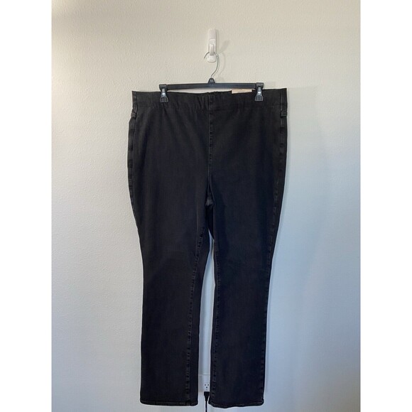 NYDJ Womens Spanspring Pull-On Slim Bootcut Jeans 2XT Pant Kenzie Black 22WT New - Picture 1 of 8